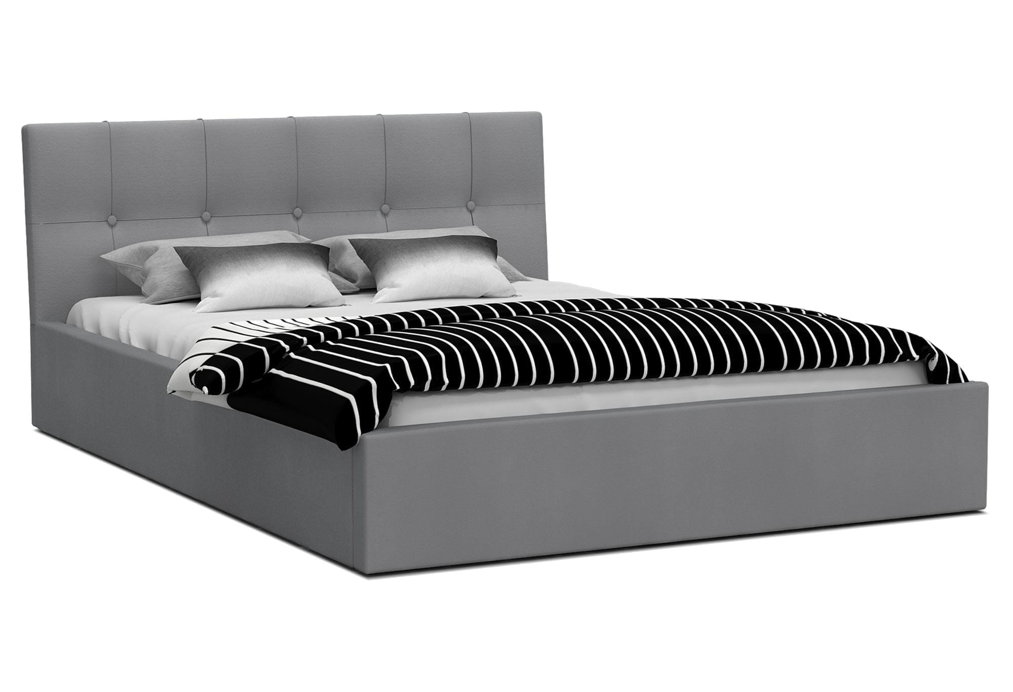 Dwuosobowe łóżko szare 140x200 RUBY