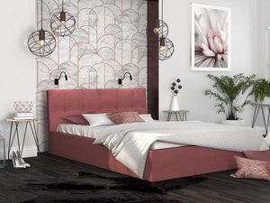 Miniaturka 9 - Dwuosobowe łóżko morelowe aranżacja 140x200 RUBY