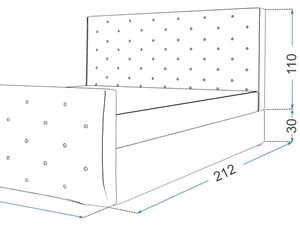 Miniaturka 6 - Łóżko podwójne 140x200 wymiary ZOE