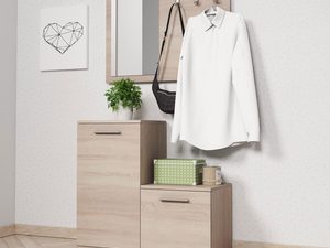 Miniaturka 4 - Niewielka garderoba dąb sonoma aranżacja PARIS