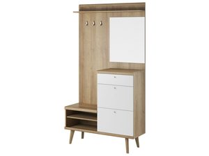 Miniaturka 1 - Funkcjonalna garderoba drewniano-biała białe tło ITALIA