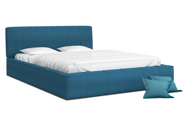 Łóżko z pojemnikiem turkusowe YUNA