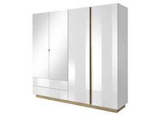 Miniaturka 5 - Biała szafa z lustrami i złotym dekorem – styl glamour