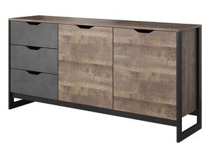 Miniaturka 3 - Komoda z dwoma frontami i czarną ramą – nowoczesny design