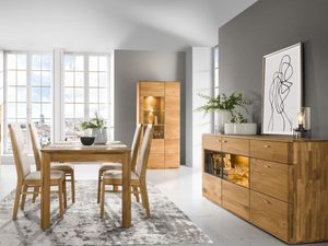 Miniaturka 6 - Aranżacja jadalni z meblami drewnianymi w kolorze naturalnym