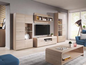 Miniaturka 1 - Zestaw mebli do salonu dąb sonoma aranżacja DOMINGO