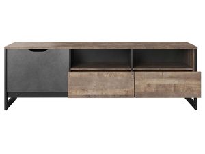 Miniaturka 3 - Szafka RTV z frontem w stylu loft i czarnym blatem