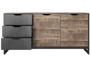 Miniaturka 5 - Komoda z czarnymi szufladami i dębowymi drzwiczkami