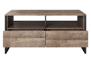 Miniaturka 3 - Szafka RTV z półkami i czarnymi detalami – styl industrialny