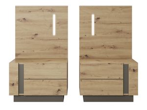Miniaturka 8 - Komplet nowoczesnych szafek nocnych z wysokim zagłówkiem