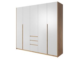 Miniaturka 5 - Biała szafa z dębowymi uchwytami – nowoczesna sypialnia