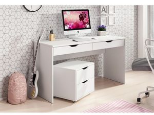 Miniaturka 2 - Funkcjonalne biurko białe aranżacja AVIS