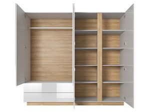 Miniaturka 8 - Szafa z systemem półek i wnęką na wieszaki – garderoba w stylu skandynawskim