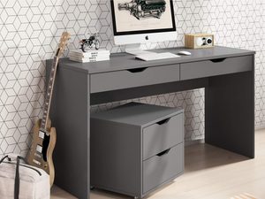 Miniaturka 1 - Funkcjonalne biurko grafitowe aranżacja AVIS