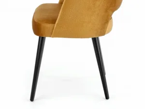 Miniaturka 4 - Tapicerowane profilowane krzesło żółte czarne nóżki profil MONACO 4