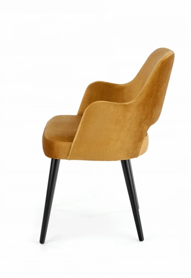 Tapicerowane profilowane krzesło żółte czarne nóżki profil MONACO 4