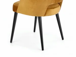 Miniaturka 2 - Tapicerowane profilowane krzesło żółte czarne nóżki MONACO 4