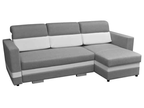 Pokojowy Narożnik do Spania szary-biały aranżacja MONICA