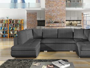 Miniaturka 9 - Duży Narożnik w Kształcie U grafit aranżacja STEPHEN U