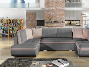 Miniaturka 10 - Duży Narożnik w Kształcie U grafit-róż aranżacja STEPHEN U