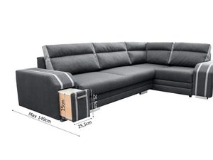 Miniaturka 3 - Narożnik z Barkiem wymiary barek pufa CLARA