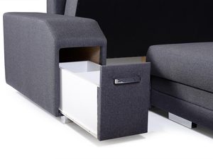 Miniaturka 8 - Turkusowy Narożnik z Pufą i Schowkiem FELICIA