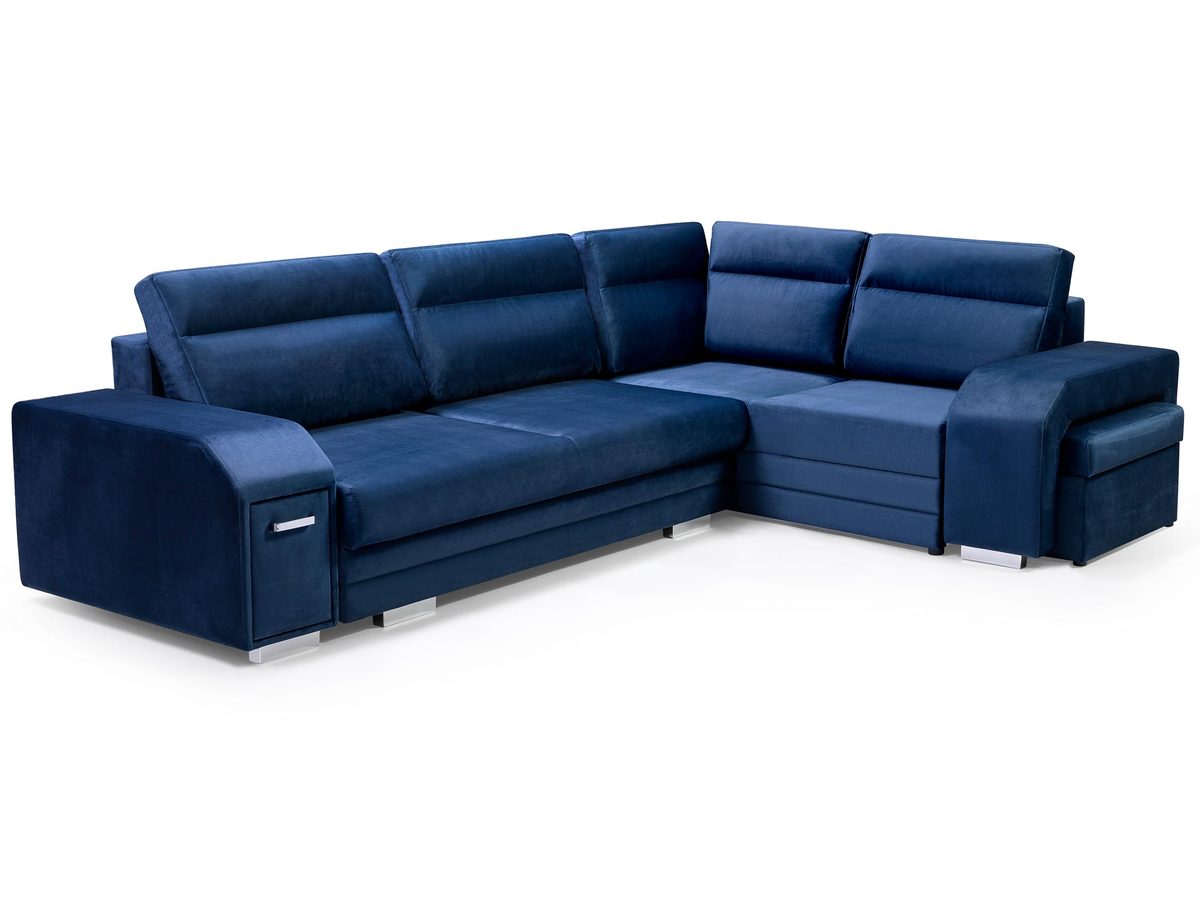 Turkusowy Narożnik z Pufą i Schowkiem FELICIA