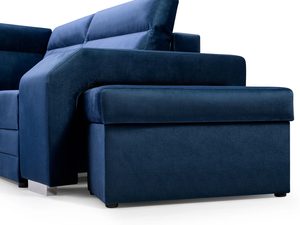 Miniaturka 3 - Turkusowy Narożnik z Pufą i Schowkiem FELICIA