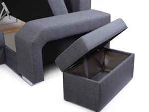 Miniaturka 10 - Narożnik z Pufą i Schowkiem otwarta pufa FELICIA