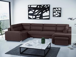 Miniaturka 7 - Narożnik w Kształcie U z Barkiem brąz aranżacja FELICIA U