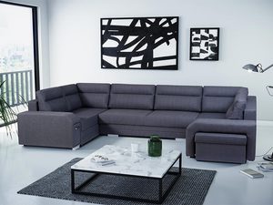 Miniaturka 5 - Narożnik w Kształcie U z Barkiem szary aranżacja FELICIA U