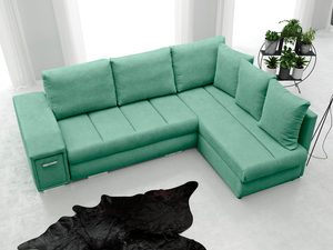 Miniaturka 5 - Narożnik do Spania z Poduszkami zieleń aranżacja AGNES