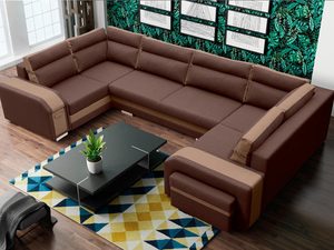 Miniaturka 2 - Narożnik brąz-cappucino aranżacja AVA U