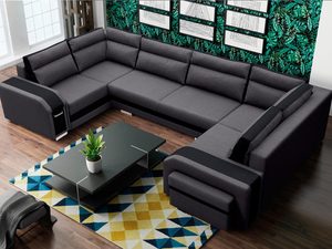 Miniaturka 4 - Narożnik czarno-szary aranżacja AVA U