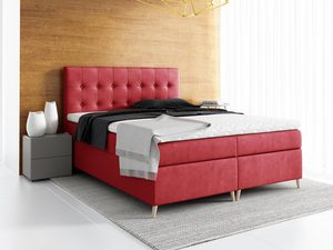 Miniaturka 3 - Łóżko kontynentalne na nóżkach czerwone aranżacja SOLO