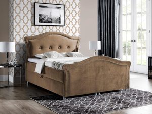 Miniaturka 2 - Łóżko Pikowane Z Diamentami brązowe aranżacja Bedran