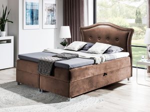 Miniaturka 5 - Łóżko Glamour Tapicerowane aranżacja brąz Bedran