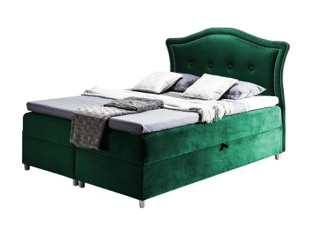 Łóżko Glamour Tapicerowane zielone białe tło Bedran
