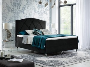 Miniaturka 7 - Łóżko luksusowe kontynentalne czarne aranżacja ANTONIO