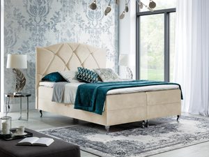 Miniaturka 10 - Łóżko luksusowe kontynentalne kremowe aranżacja ANTONIO