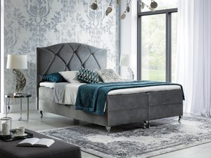 Miniaturka 11 - Łóżko luksusowe kontynentalne szare aranżacja ANTONIO