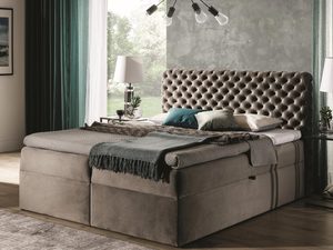 Miniaturka 10 - Łóżko Kontynentalne beżowe aranżacja SAMUEL