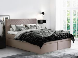 Miniaturka 1 - Nowoczesne Łóżko Sypialniane beżowe aranżacja LOREN