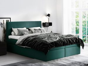Miniaturka 2 - Nowoczesne Łóżko Sypialniane butelkowa zieleń aranżacja LOREN