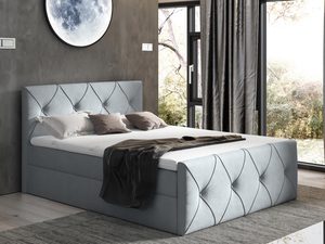 Miniaturka 5 - Kontynentalne Łóżko szare aranżacja CASEY LUX