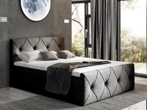 Miniaturka 6 - Kontynentalne Łóżko czarne aranżacja CASEY LUX