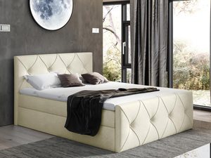 Miniaturka 8 - Kontynentalne Łóżko kremowe aranżacja CASEY LUX