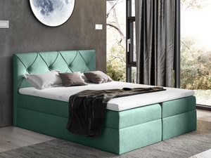 Miniaturka 2 - Łóżko kontynentalne zielone aranżacja CASEY