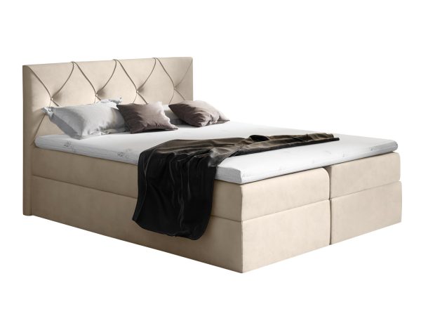 Łóżko Tapicerowane Szare CASEY