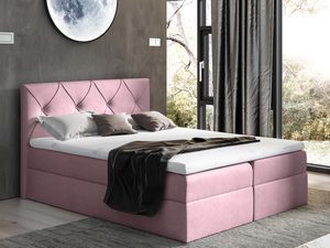 Miniaturka 4 - Łóżko kontynentalne różowe aranżacja CASEY